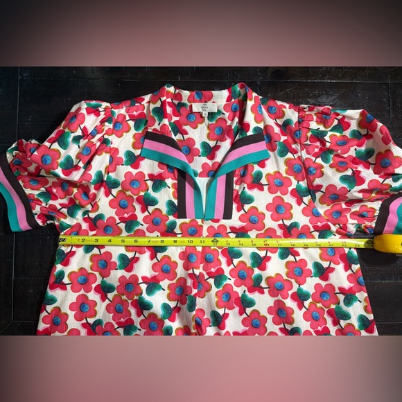 NWOT Entro Red Floral Puff Sleeve Dress Size 1X - Picture 10 of 11